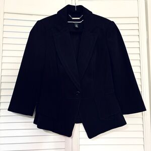 White House Black Market WHBM Black Blazer Jacket Size 2